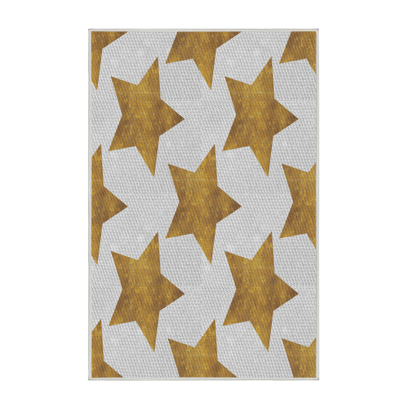 Tapis beige/orange à motifs, Rectangle 4 pi x 6 pi