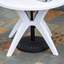 Patio Dining Table With Umbrella Hole, Round Outdoor Bistro Table 36.25 Inch, Plastic Garden Table For Lawn, Backyard, Balcony, White