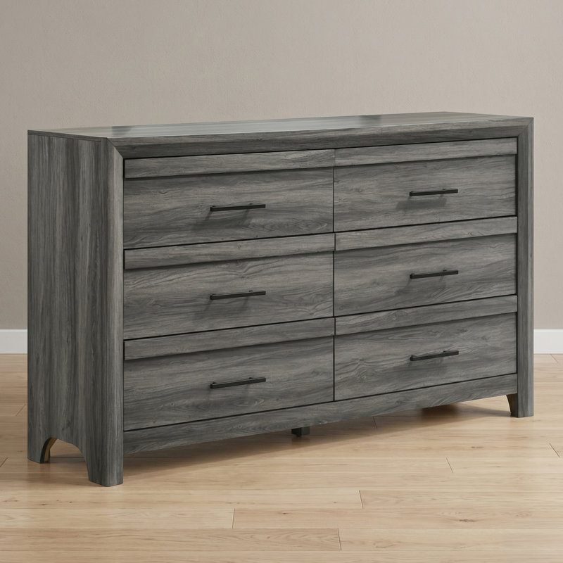 Zarrah 63'' W 6 - Drawer Dresser, Gray