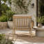 Fauteuil d'extérieur en bois d'acacia, ensemble de 2, fauteuil club de patio avec coussins, teck clair