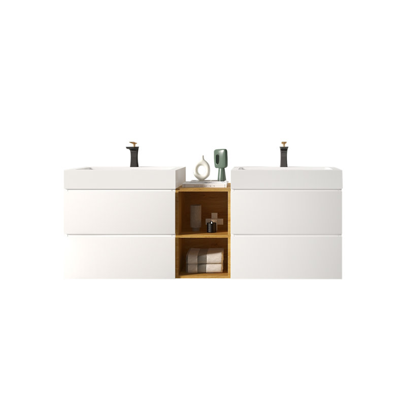 Base de meuble-lavabo double 59,8 po mural seulement
