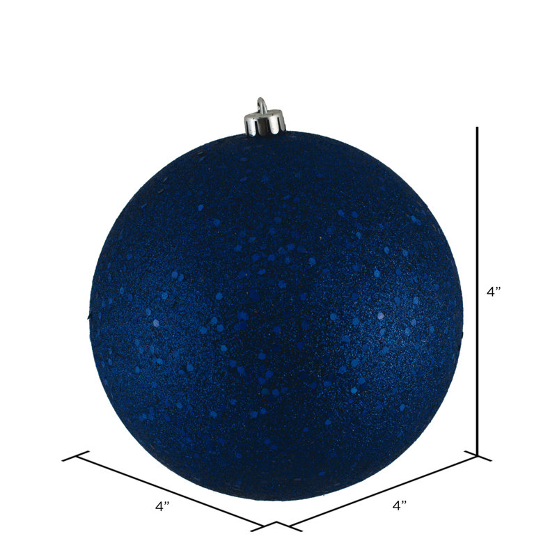 Décoration de boule décorative des Fêtes, Paillette bleu mer, H 6 po x l 6 po x P 6 po