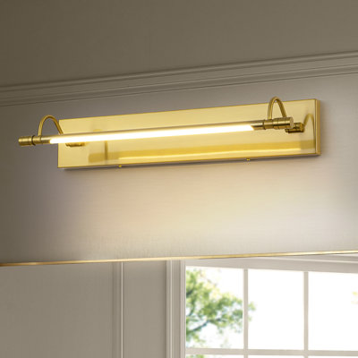 Lunexis 1-Light Minimalist Brass Bar LED Bathroom Vanity Light