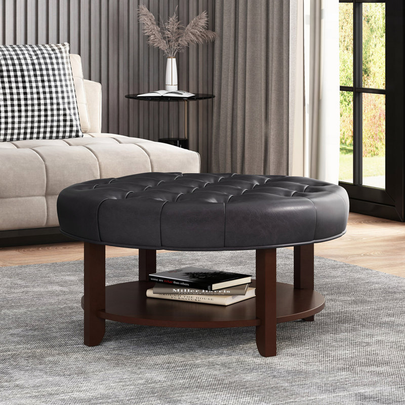 ROUND OTTOMAN, Black