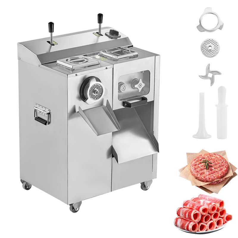 Commercial Electric Meat Grinder Slicer 14 Lbs/Min Sausage Stuffer Maker Kitchen