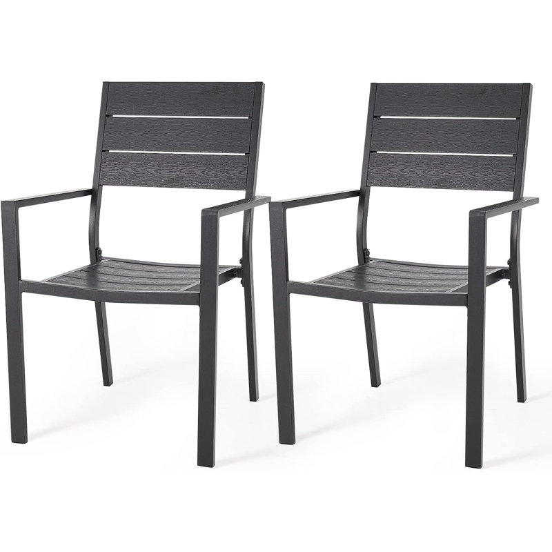 Chaise de salle à manger d'extérieur empilable en métal Heyes