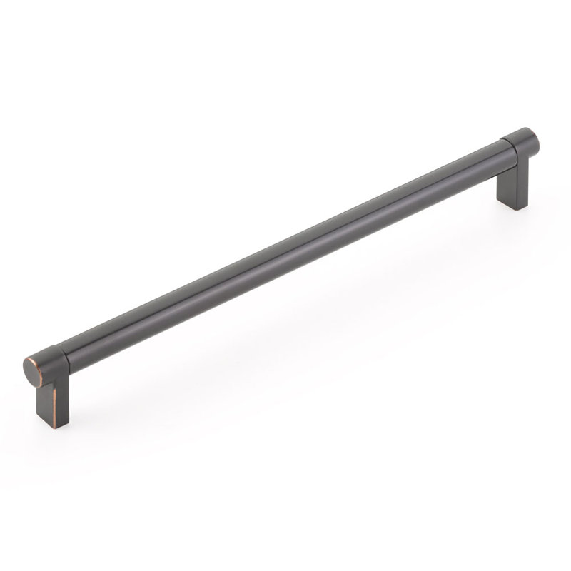 Emtek Select Cabinet Pull w/ Rectangular Stem & Smooth Bar, 8" Center to Center, Oil Rubbed Bronze
