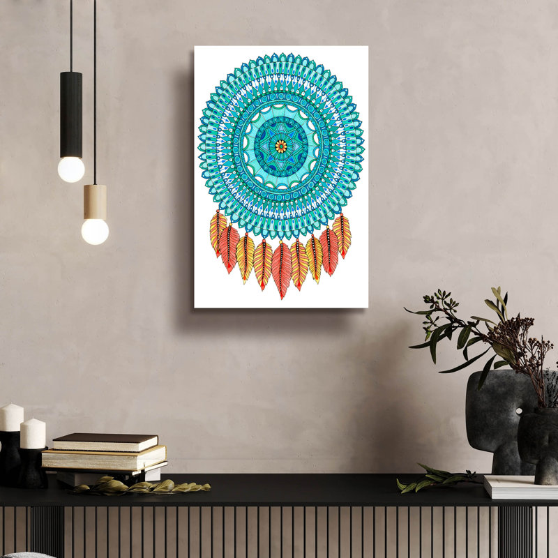«Mandalafeather Dreamcatcher» par Hello Angel, H 24 po x l 16 po x P 0,2 po