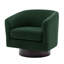 Fauteuil demi-tonneau pivotant en velours côtelé vert foncé avec base en bois massif Applewold-932401096
