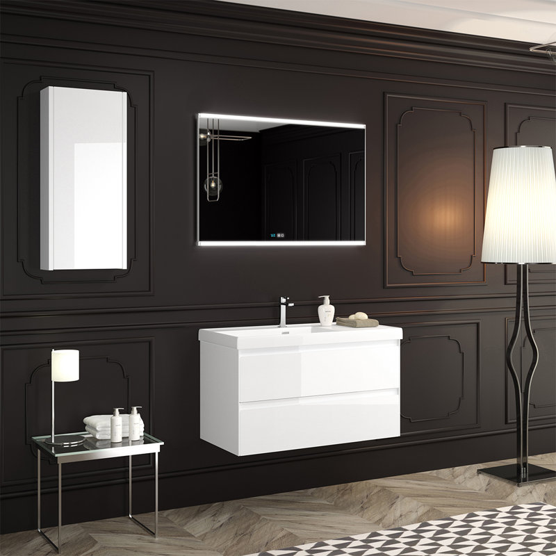 Perla 32'' W Single Vanity, Glossy White