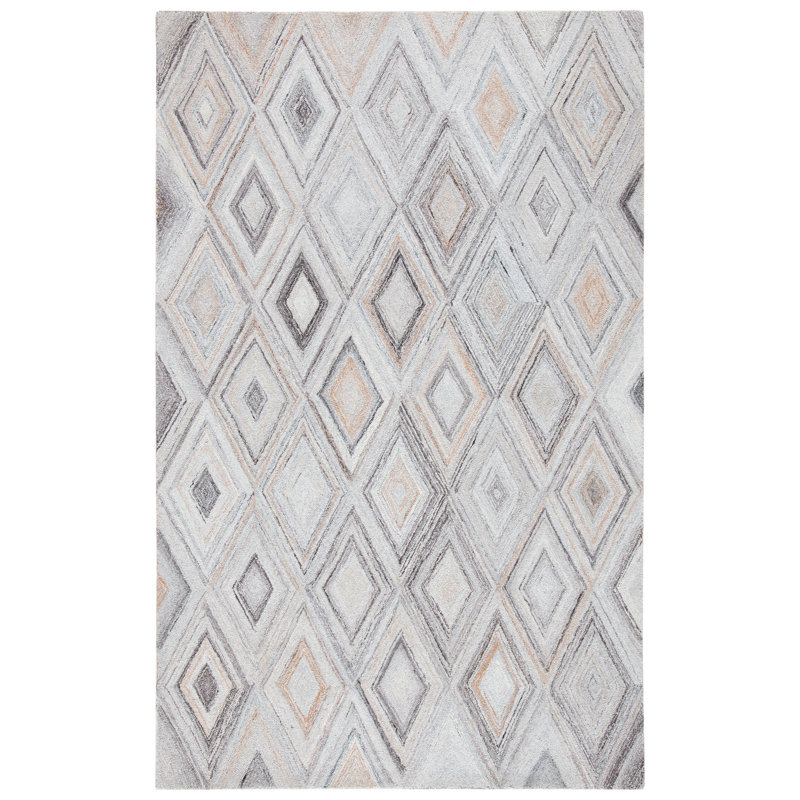 Tapis gris / brun clair Liskeard Metro 552, Rectangle de 5 pi x 8 pi