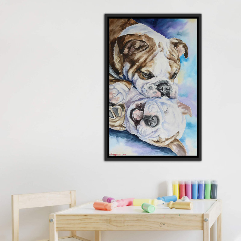Décoration murale Happiness Kids, H 40 po x l 26 po x P 1,5 po, Toile avec cadre noir patiné