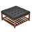 Premium Tufted Linen Square Ottoman Coffee Table with Under-Seat Storage