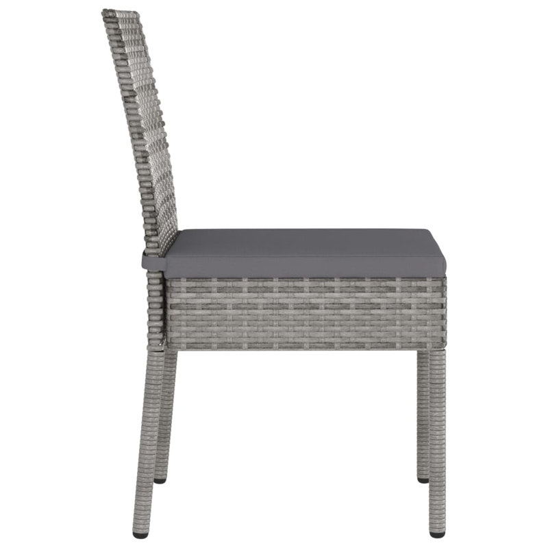Crean Patio Dining Side Chair with Cushion, Grey, Grey