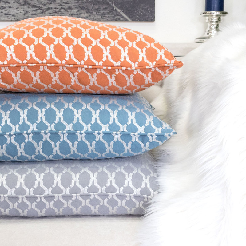Amelise Geometric Throw Pillow, Orange