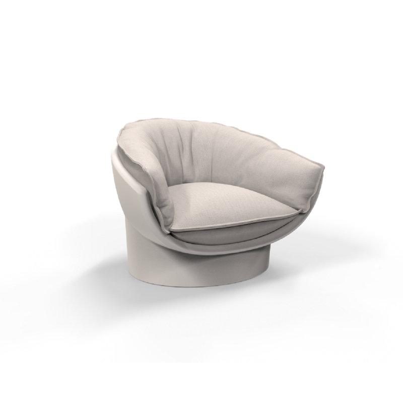 Luna - Lounge Chair - Black - Glad Moon Upholstery, Ecru