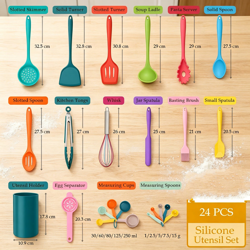 Fcbnposi 24 Utensil Set
