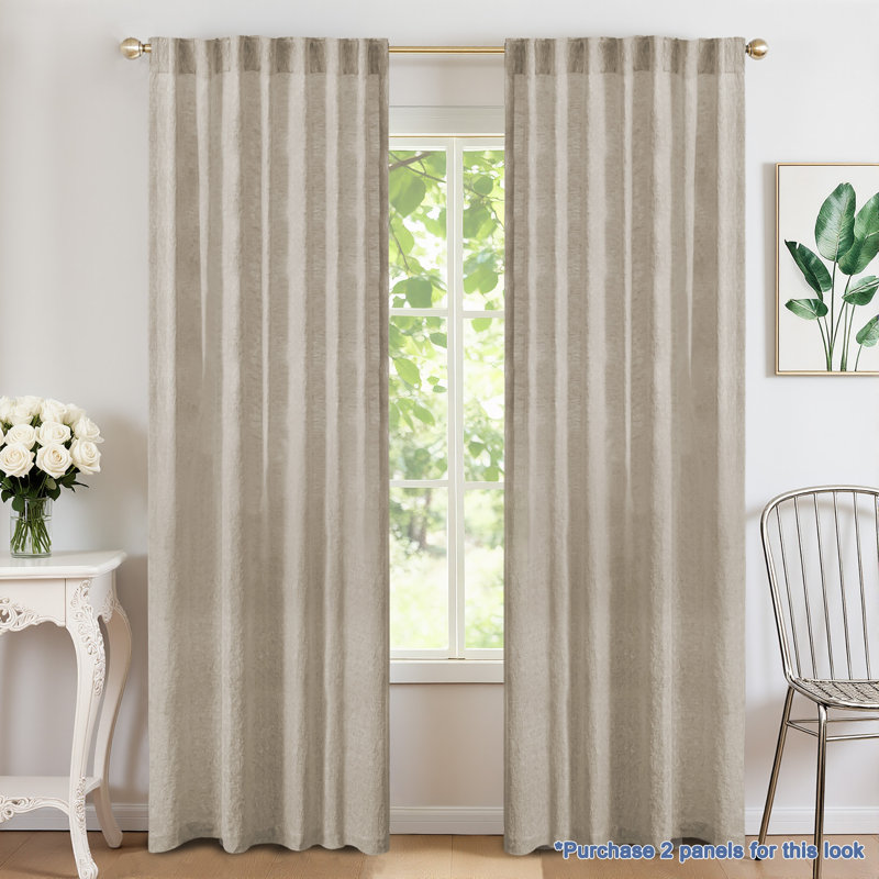 Panneau simple 100% lin obscurcissant, Lin, 50" W x 84" H