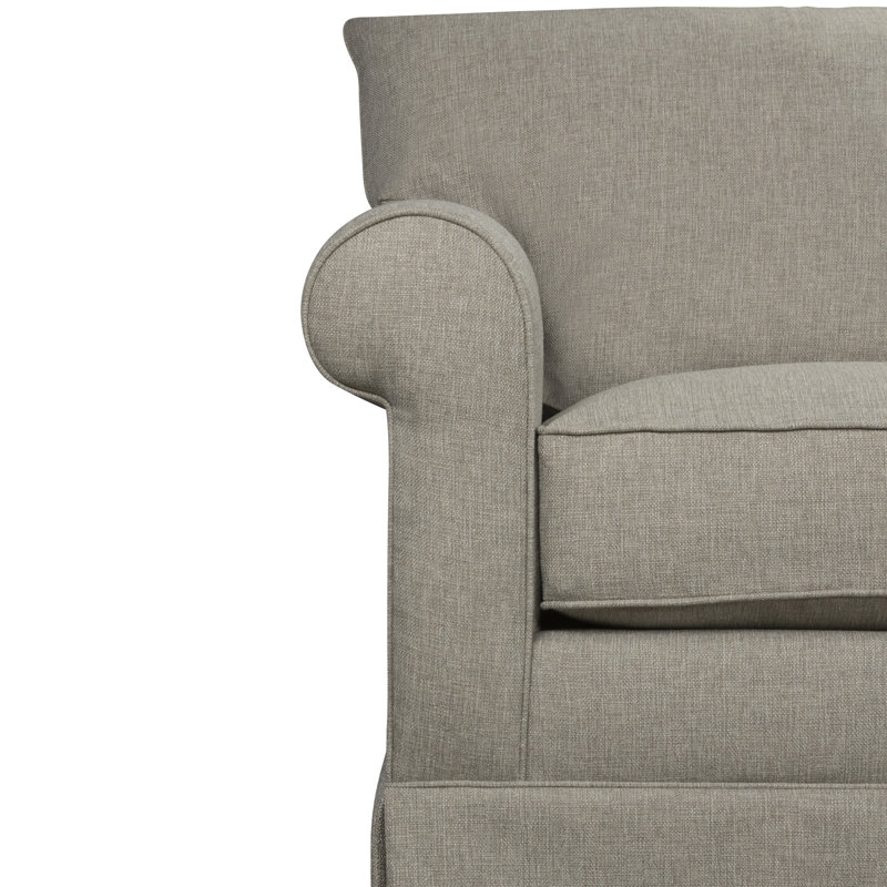 Friedman Upholstered L-Shaped Sectional Symmetrical, Drusky Linen Sustain® Basketweave
