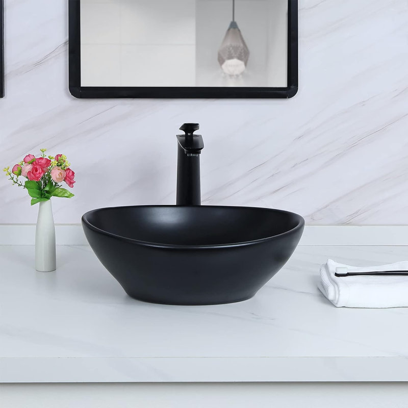 Lavabo vasque ovale 24,5 "x 13,8" Nordic Marble avec bonde escamotable