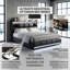 Industrial Upholstered Ottoman Bed With LED Lights, Storage Headboard & Charging Station, Black PU Faux Leather, EU Double & King-1350759074
