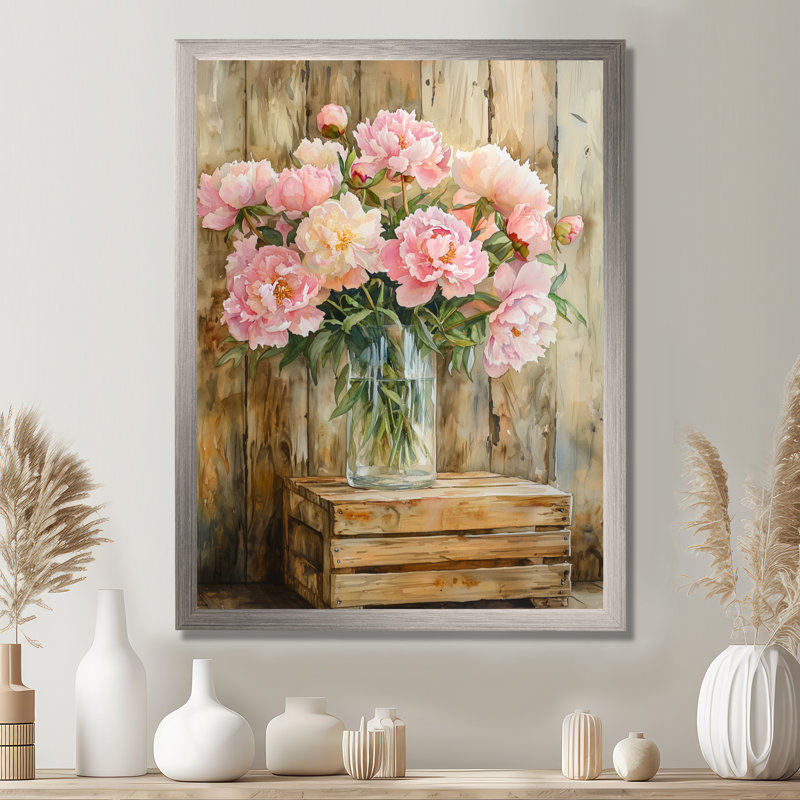 Shonna - Floral Wall Art, 32" H x 24" W, Picture Framed, Silver