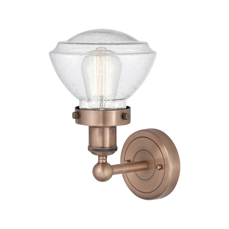 Almarosa Steel Armed Sconce, Antique Copper, Seedy