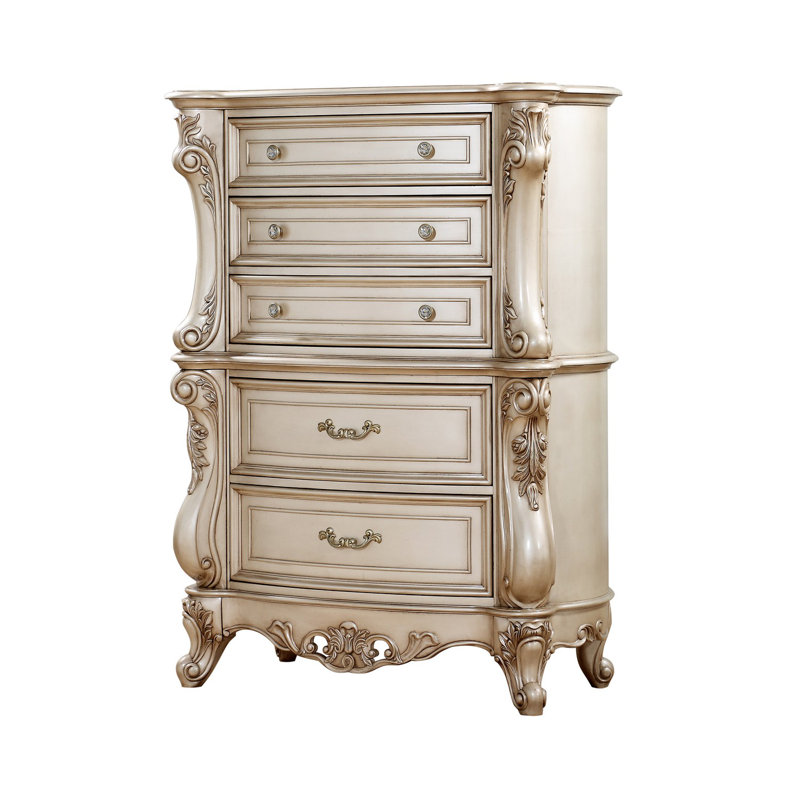 Mitcheldean 5-Drawer Chest in Golden Ivory