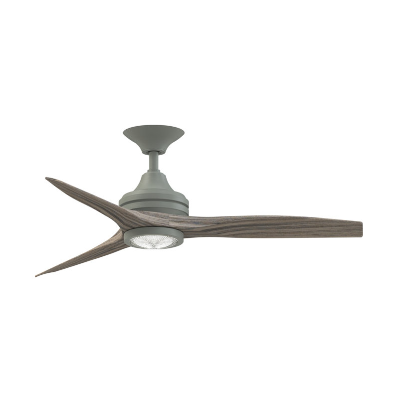 Spitfire 48 Inch Indoor/Outdoor Ceiling Fan With LED Light Kit - Antique Graphite With Weathered Wood Blades, Weathered Wood