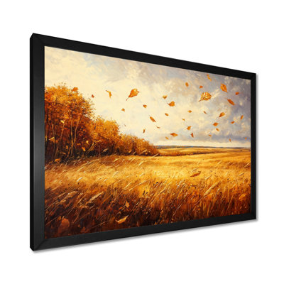 «Domerese Autumn Windy Prairie Leaves I», art mural pour salon