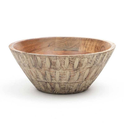 Bol en bois de manguier fabriqué à la main, centre de table élégant et bol de service polyvalent pour les intérieurs modernes