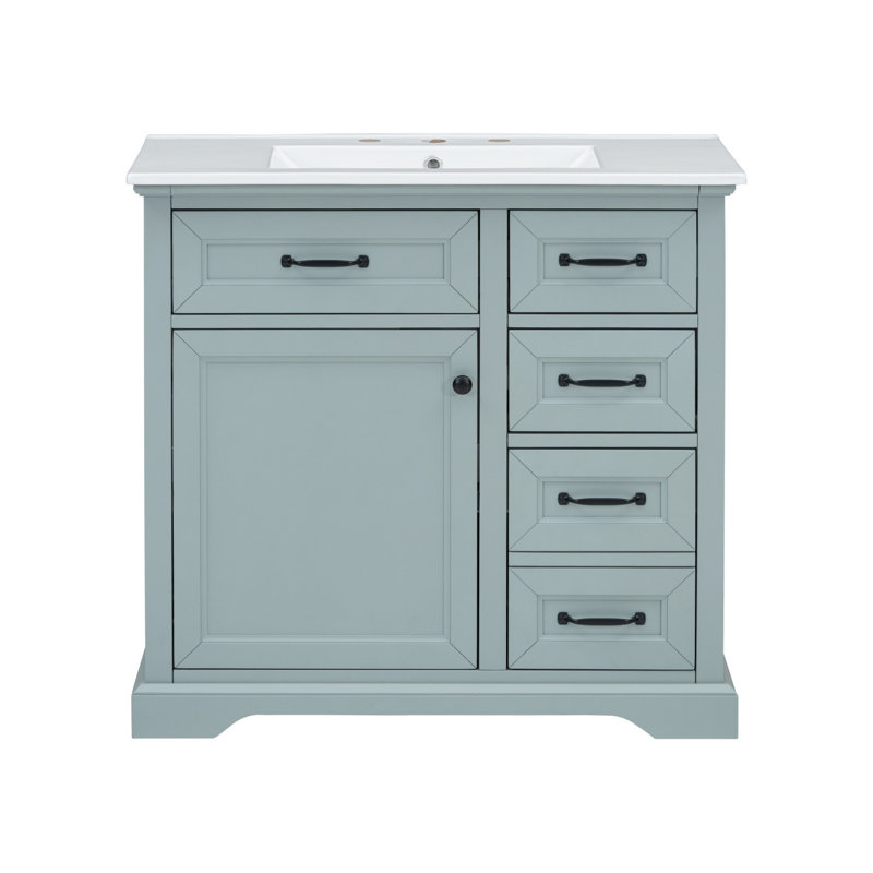 Meuble-lavabo 36 po avec lavabo, Gris