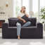 Canapé 2 places en mousse de 137 cm de large avec coussins décoratifs, canapé rembourré confortable et compact pour petits espaces, idéal pour un salon d'appartement.-484329355