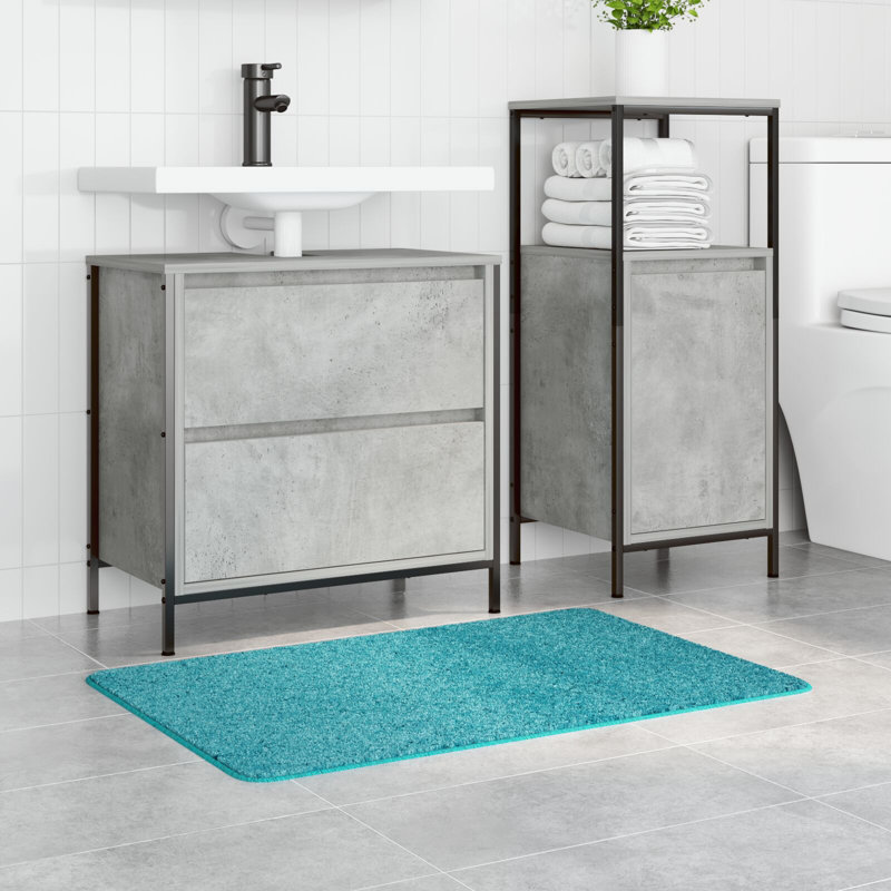 Bath Mat Rectangular Modern, 60cm, 90cm, Turquiose