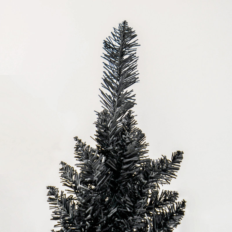 Arbre de Noël artificiel 8 'avec 818 pointes de branches réalistes et base en plastique, noir