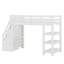 Lit mezzanine avec tablettes, escalier de rangement, petite armoire et lumière DEL blanche-1965830807