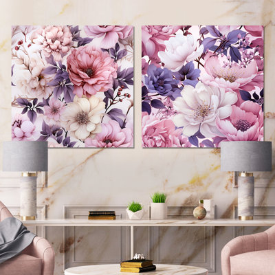 Hafer - Ensemble de 2 carrés à motif floral en métal