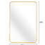 Décoration murale rectangulaire en métal doré 22 x 30 pouces - Protection incassable, miroir de guide d'installation pour cadre rouillé, quincaillerie de suspension renforcée-376536596
