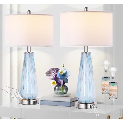 Ensemble de 2 lampes de table 27 po Modern Art