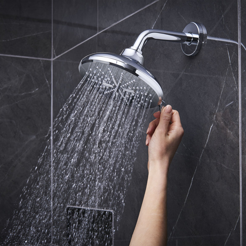 Massage Rain Shower Head, Matte Black
