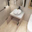Meuble-lavabo simple 24 po avec lavabo en céramique et plateau en pierre blanche Balins