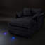 Fauteuil inclinable Ultimate Comfort, revêtement en chenille douce noire, salon moderne pour la maison