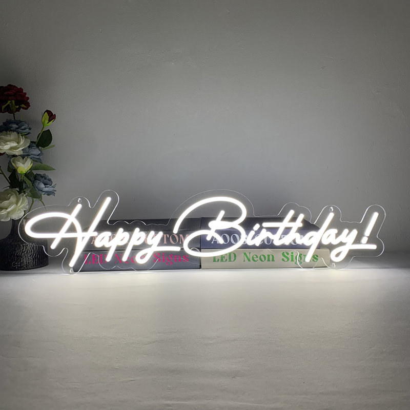 Eubert Happy Birthday 30" LED Neon Sign