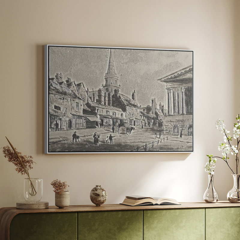 Croquis rétro-XLI, H 17 po x l 25 po x P 2 po, Toile encadrée flottée blanche
