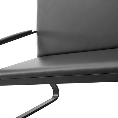 Stackable Faux Leather Seat Waiting Room Chair with Metal Frame