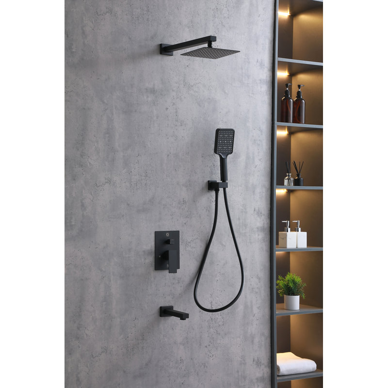 Petar Pressure-Balanced All-In-One Kit with Rough in-Valve, Matte Black
