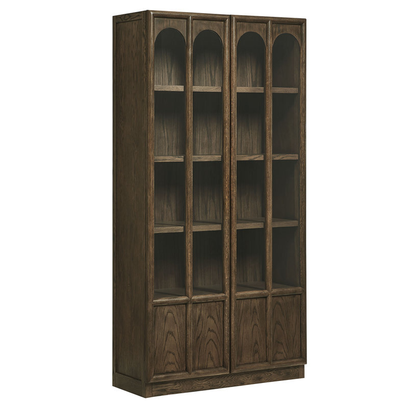 Vitrine en bois massif et verre Eich, Noyer