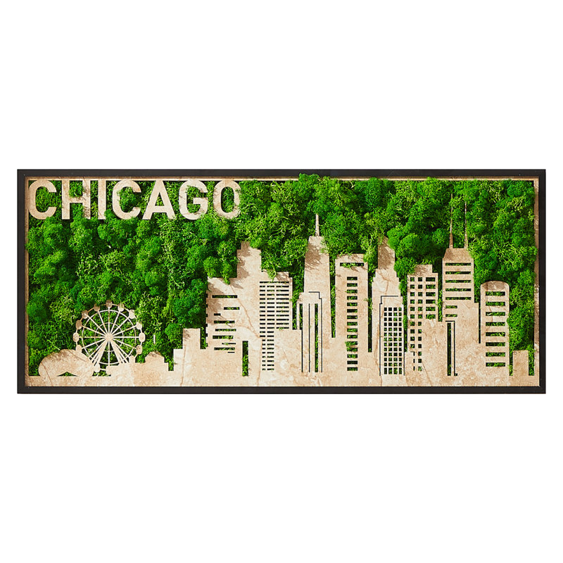 Art mural en métal Chicago Moss City