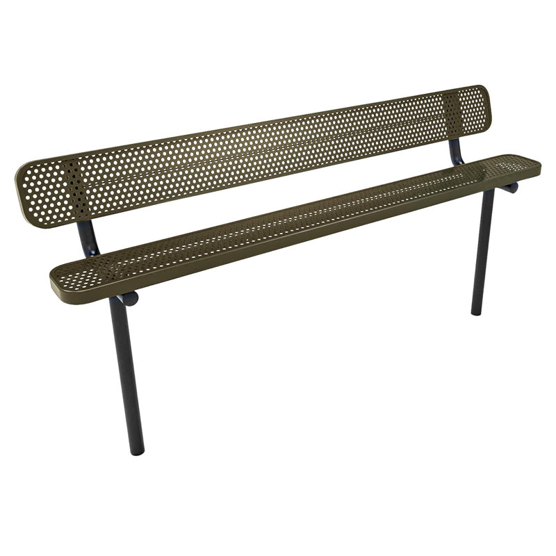 Bench, Textured Black, Expanded, 8Ft, With Back, Inground, 8ft With-Back Inground, Punched, Textured Gold Vein