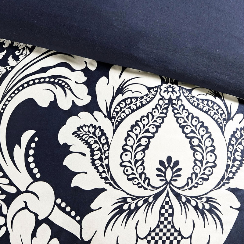 Housse de couette pour lit double / grand imprimé avec fermeture à boutons et cravate à l'intérieur avec 6 coussins de manipulation transitionnelle en tissu